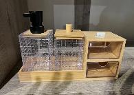 distributeur de savon Transparent / Noir / Bois